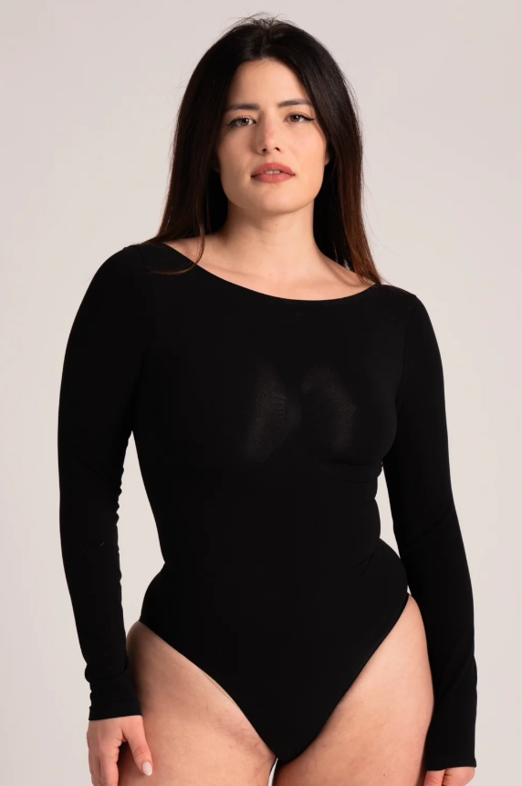 Body Modelador Manga Larga - Espalda descubierta