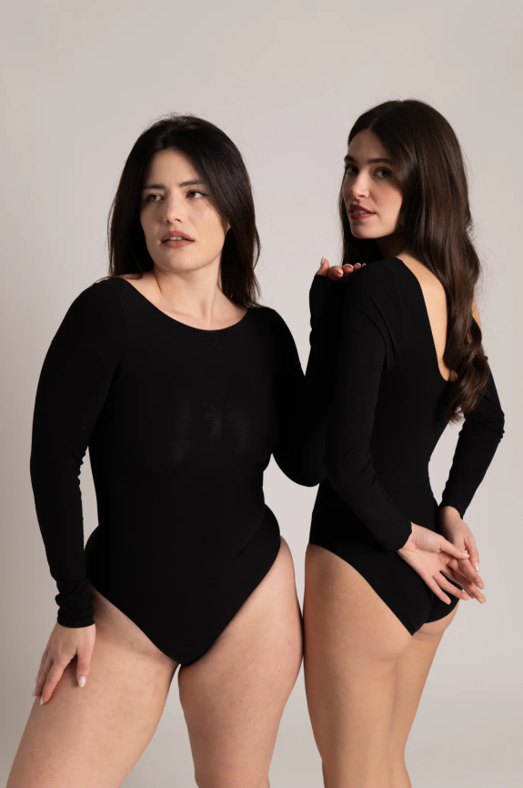Body Modelador Manga Larga - Espalda descubierta