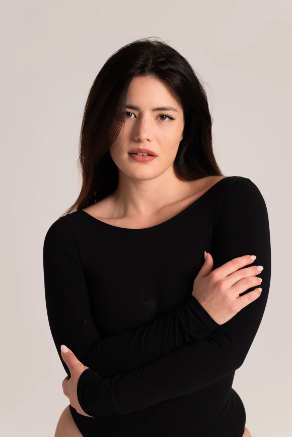 Body Modelador Manga Larga - Espalda descubierta