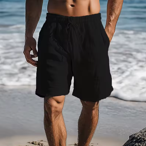 Shorts Casuales de Algodón y Lino