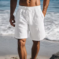 Shorts Casuales de Algodón y Lino
