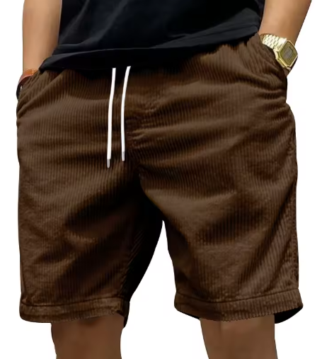 Shorts Casuales Retro Corduroy