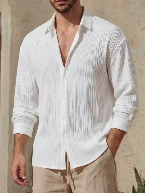 Camisa Lino Élite Plisada