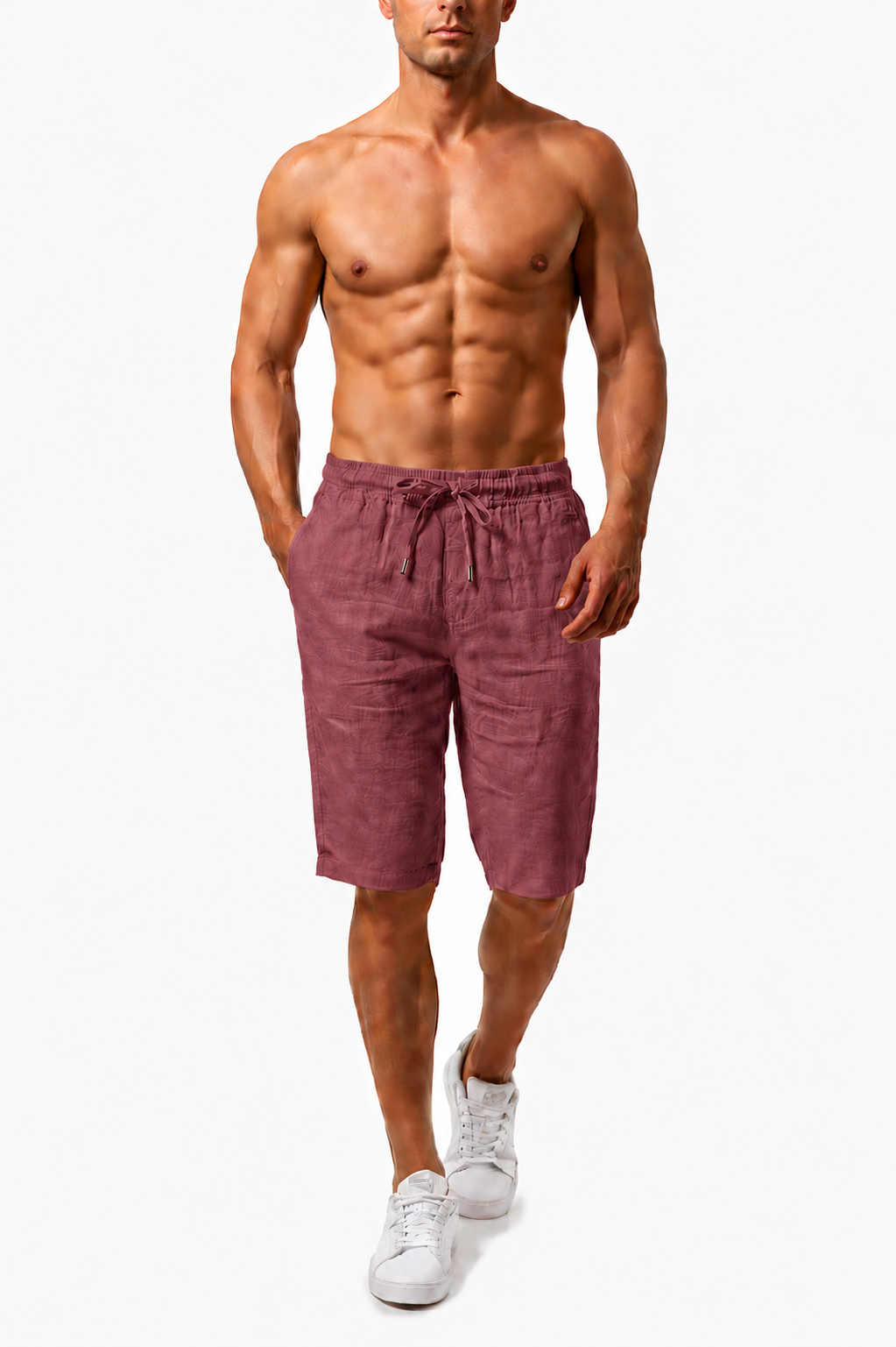 Shorts Bermuda Casual de Algodón y Lino