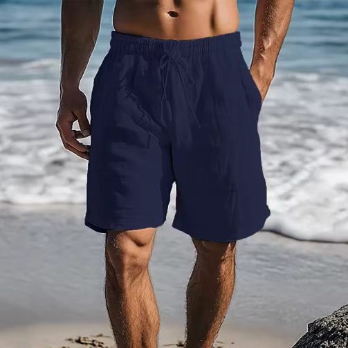 Shorts Casuales de Algodón y Lino