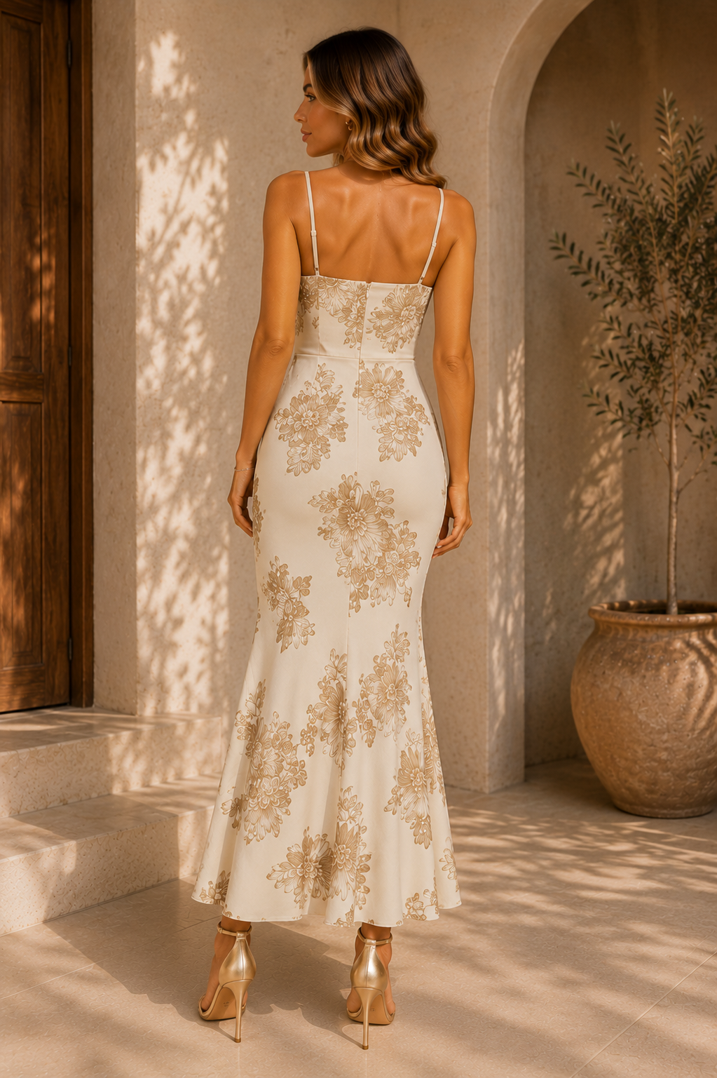 Vestido Maxi Bordado Floral Elegante