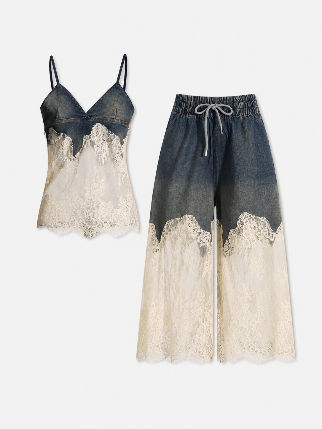 Conjunto Elegancia Denim con Encaje